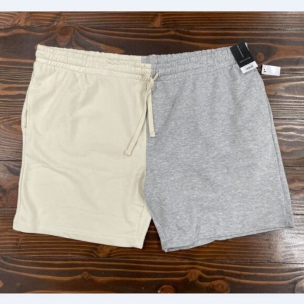 5/$20 NEW 3XL 48-50 Men's Beige & Gray Color Block Shorts